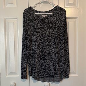 Grayson Threads Black and Gray Leopard Long Sleeve Top